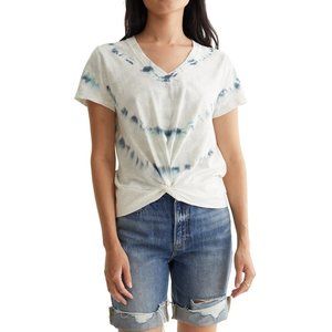 Lucky Brand Twist Front Tee - Blue Tie Dye
